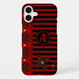 Artdeco Flowers in Retro Style with monogram iPhone 16 Plus Case
