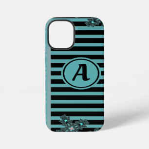 Artdeco Flowers in Retro Style with monogram iPhone 12 Mini Case