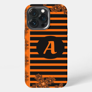 Artdeco Flowers in Retro Style with monogram iPhone 13 Pro Case