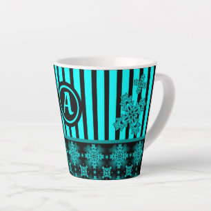 Artdeco Flowers in Retro Style with monogram Latte Mug