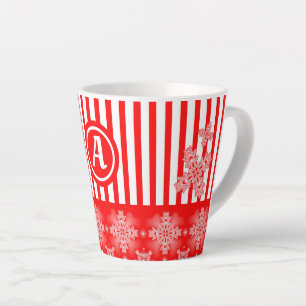 Artdeco Flowers in Retro Style with monogram Latte Mug