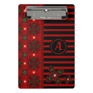 Artdeco Flowers in Retro Style with monogram Mini Clipboard