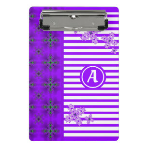 Artdeco Flowers in Retro Style with monogram Mini Clipboard