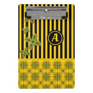 Artdeco Flowers in Retro Style with monogram Mini Clipboard