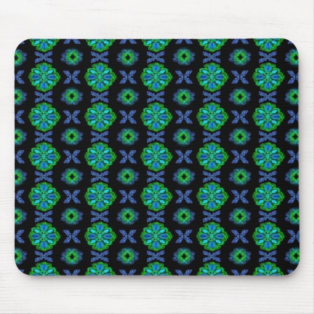 Artdeco Tulips in Retro Style Mouse Pad (Front)