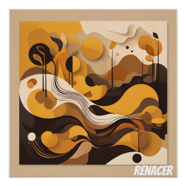 Arte Abstracto Solar Renacer Natural Poster (Front)