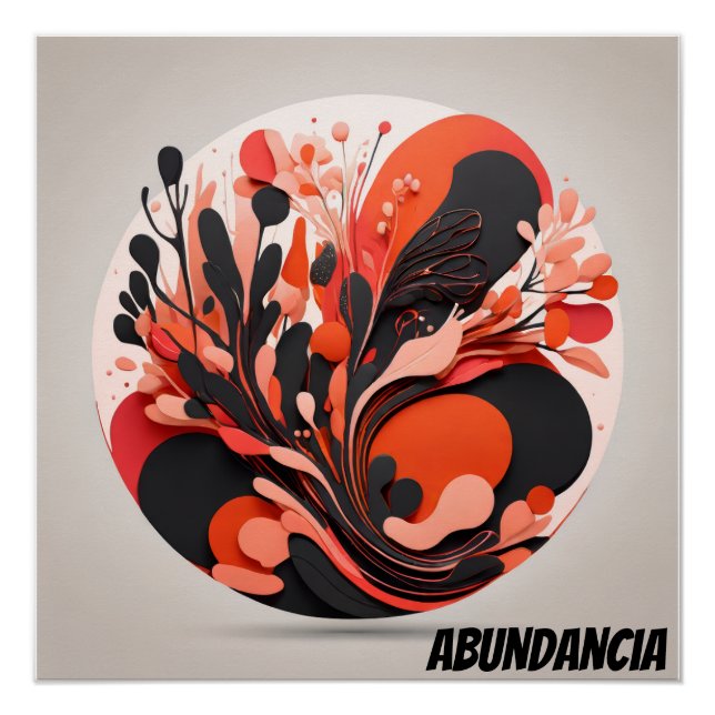 Arte Abstracto Tropical Abundancia Natural Poster (Front)