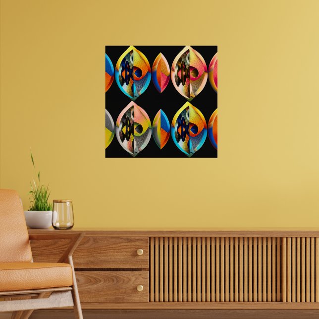 Arte Moderno Abstracto "Fusión Vibrante":  Poster (Living Room 2)