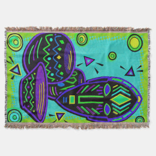 Artefact African Pop Art Throw Blanket