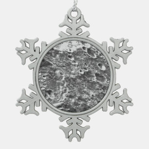 Artemis 1 Moon Mission Lunar Image Snowflake Pewter Christmas Ornament