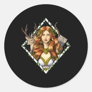 Artemis Greek Goddess Of Hunting Ancient Greece My Classic Round Sticker