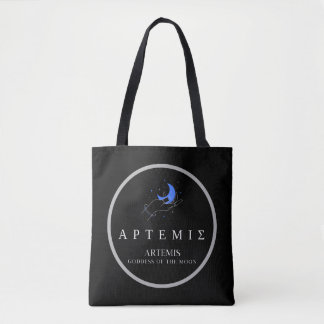 Artemis Greek Goddess of Moon Hand Holding Moon Tote Bag