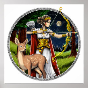 Artemis Greek Hunter Goddess Poster