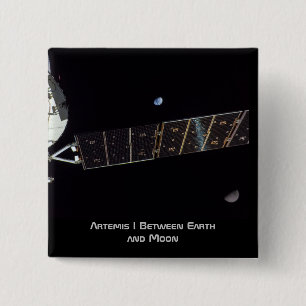  Artemis I Between Earth and Moon 15 Cm Square Badge