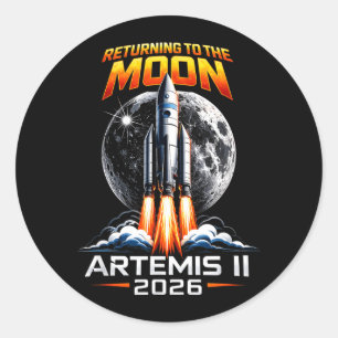 Artemis II Back to the Moon 2026 Gift for Men Classic Round Sticker