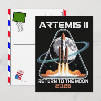 Artemis II Launch to The Moon 2026 Postcard