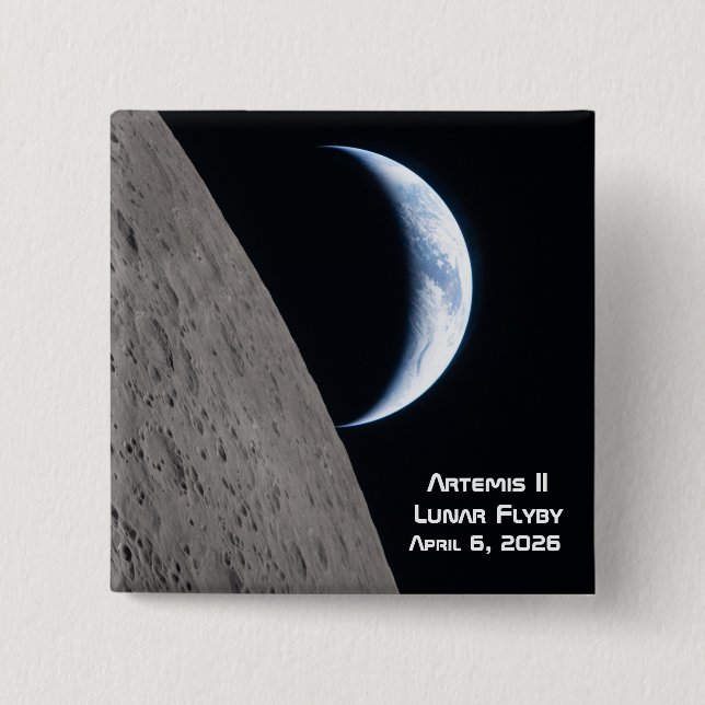 Artemis II Lunar Flyby 15 Cm Square Badge (Front)