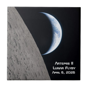 Artemis II Lunar Flyby Ceramic Tile
