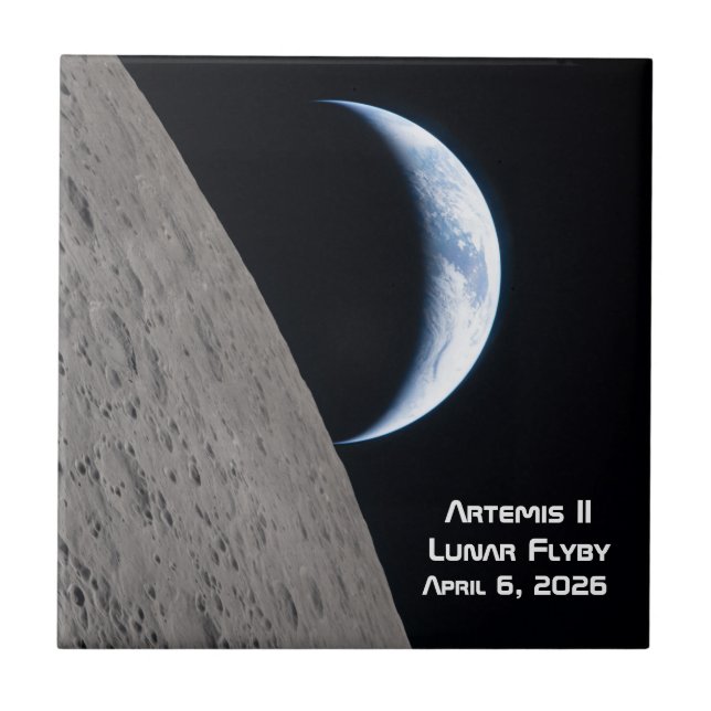 Artemis II Lunar Flyby Ceramic Tile (Front)