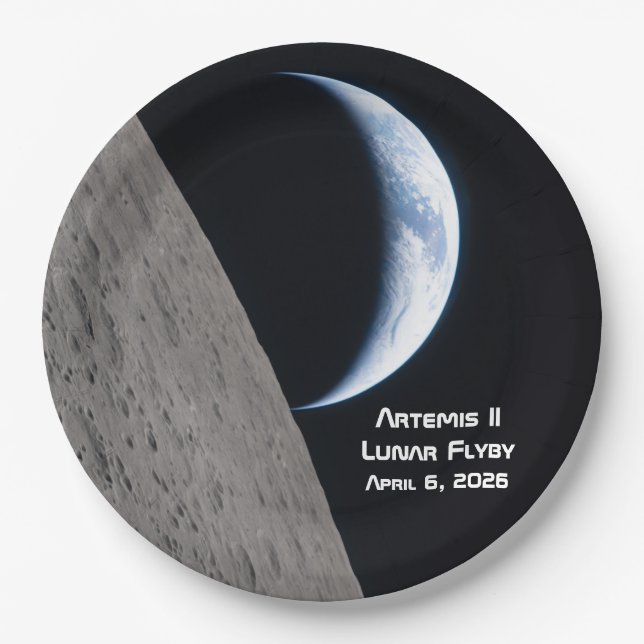 Artemis II Lunar Flyby Paper Plate (Front)