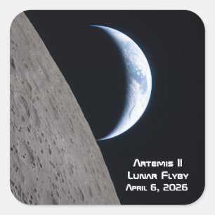 Artemis II Lunar Flyby Square Sticker