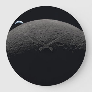 ARTEMIS II MOON FLY BY, WITH EARTHSET IMAGE EARTH LARGE CLOCK