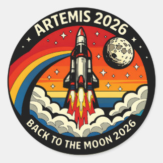 Artemis II Moon Mission 2026 Poster | NASA Rocket  Classic Round Sticker