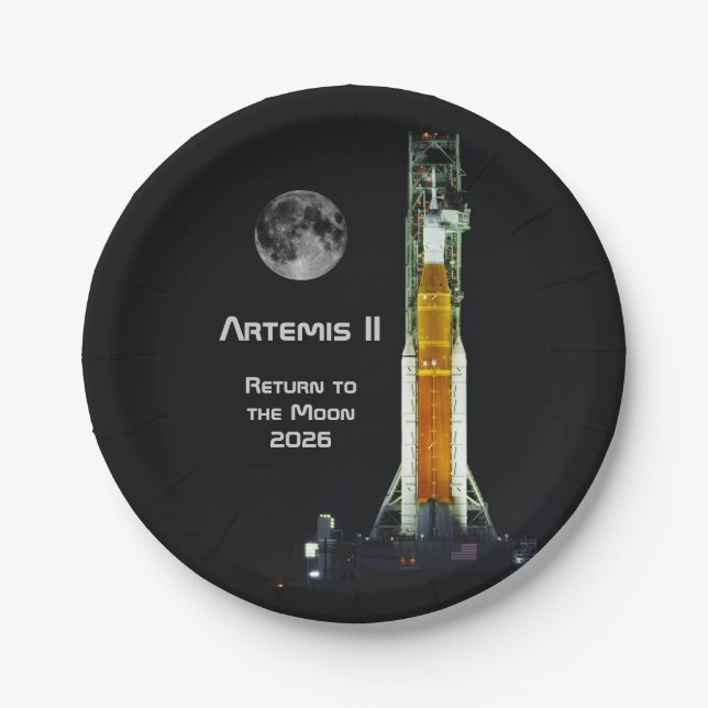 Artemis II Moon Mission Paper Plate