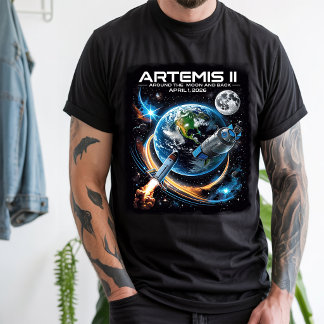 Artemis II NASA Moon Mission Cosmic Rocket Tee