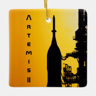 Artemis II to Launch Pad Ceramic Ornament