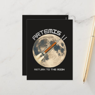 Artemis moon mission holiday postcard