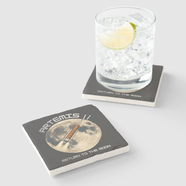 artemis moon mission stone coaster (Side)