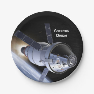 Artemis Orion SLS Moon Mission Paper Plate