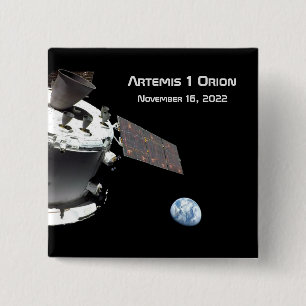 Artemis Orion Spacecraft Blue Marble 15 Cm Square Badge