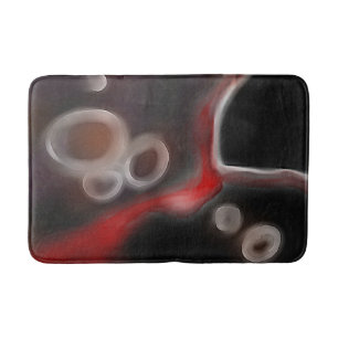 Arterial Motif: Abstract Black, White & Red Bath Mat