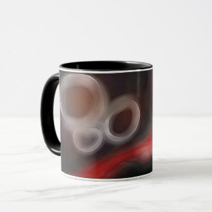 Arterial Motif: Abstract Black, White & Red Mug