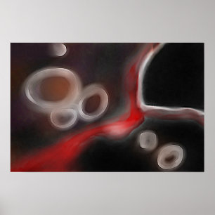 Arterial Motif: Abstract Black, White & Red Poster