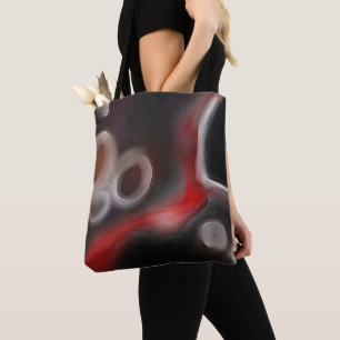 Arterial Motif: Abstract Black, White & Red Tote Bag