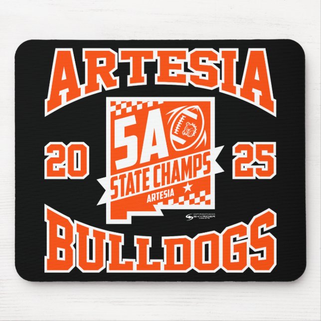 Artesia Bulldogs State Champs Logo Mouse Pad (Front)