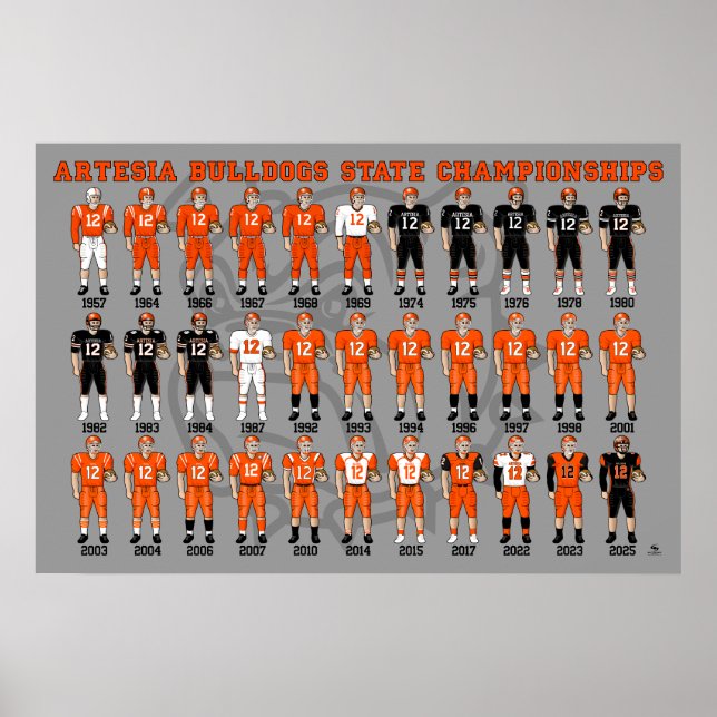 Artesia Bulldogs State Champs Uniform Poster (Front)