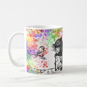 Artful Bird and Squirrel Coffee Mug