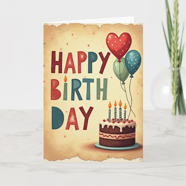 Artful Birthday Scene Card (Front)
