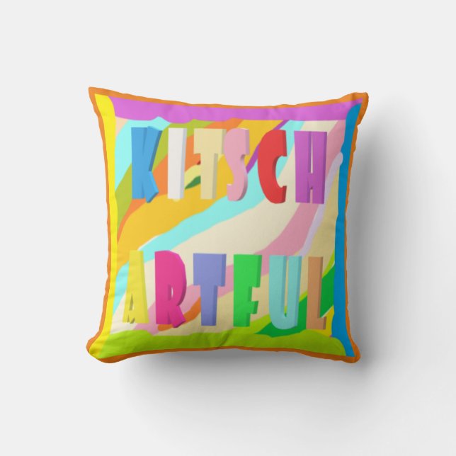 Artful bright colourful design big paint        cushion (Front)