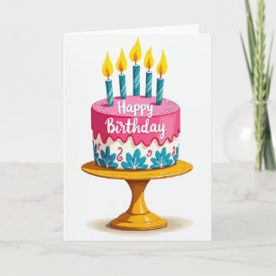 Artful Cake Birthday Card