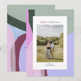 Artful Christmas Holiday Photo Greeting Card