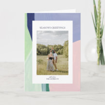 Artful Christmas Holiday Photo Greeting Card