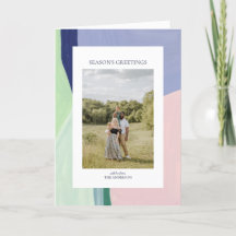 Artful Christmas Holiday Photo Greeting Card