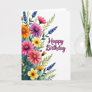 Artful Floral Birthday Card