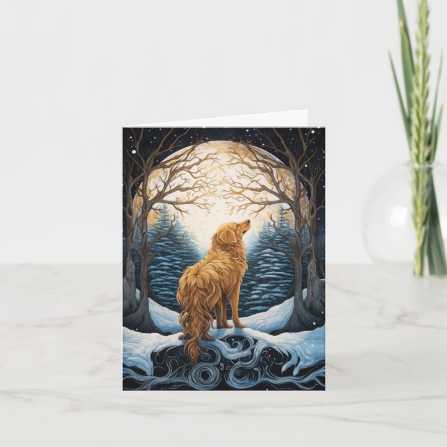 Artful Golden Christmas Card (Front)