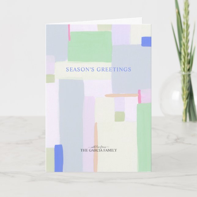 Artful Pastel Christmas Holiday Greeting (Front)